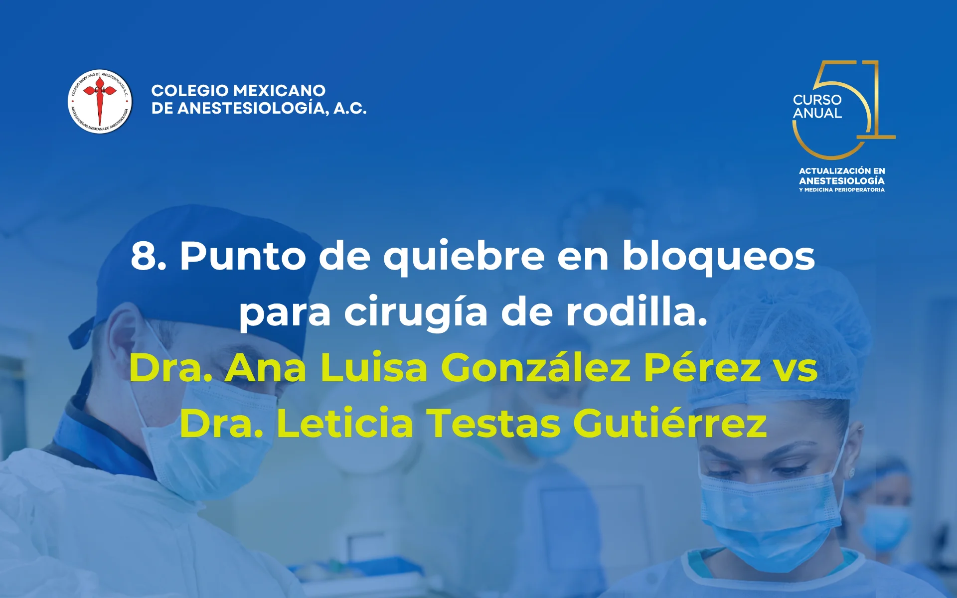 Punto de quiebre en bloqueos para cirugía de rodilla