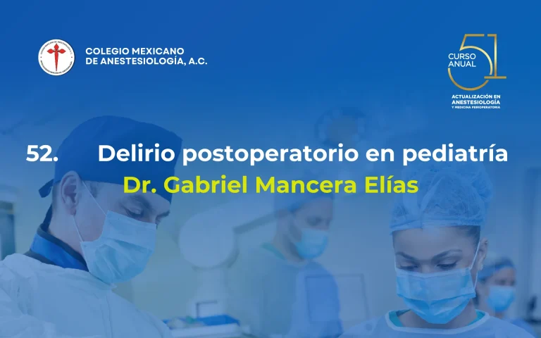 Delirio postoperatorio en pediatría