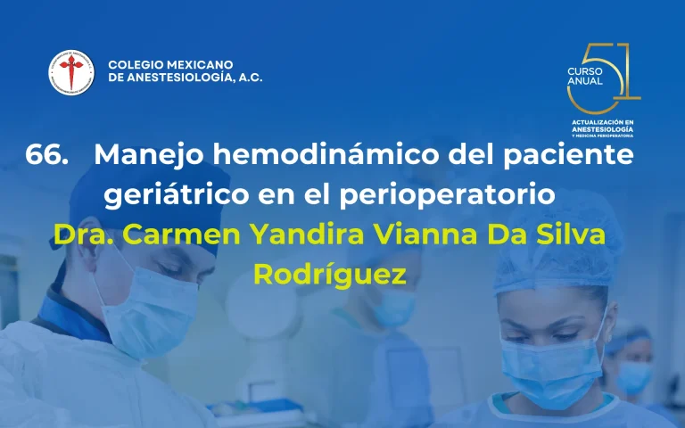 Manejo hemodinámico del paciente geriátrico en el perioperatorio