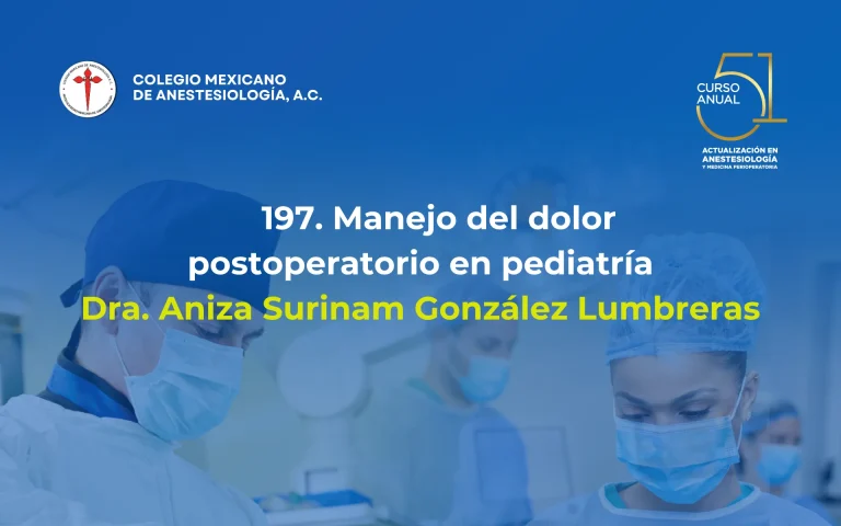 Manejo del dolor posoperatorio en pediatría