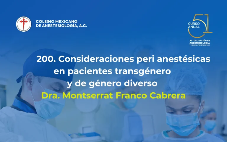 Consideraciones peri anestésicas en pacientes transgénero y de género diverso